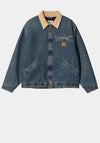 Carhartt WIP OG Detroit Jacket, Washed Denim & Brown