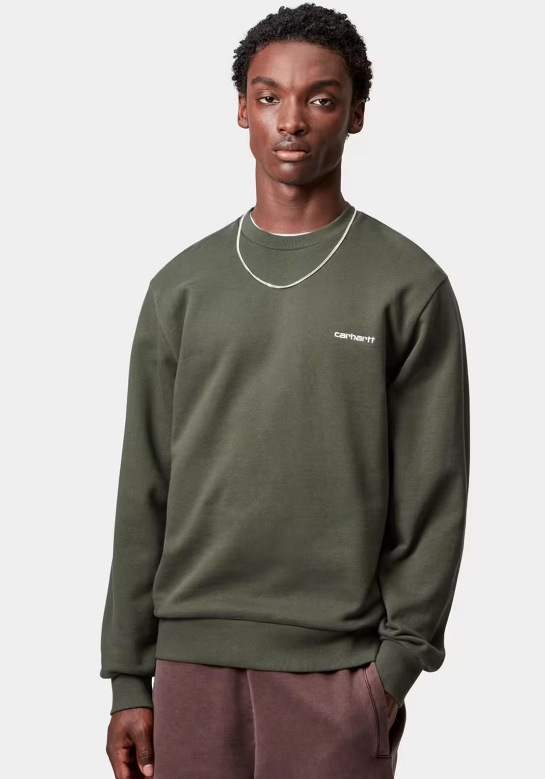 Carhartt WIP Script Embroidery Sweatshirt, Green