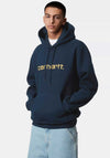 Carhartt WIP Script Logo Hoodie, Ink & Air Yellow