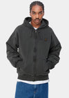 Carhartt WIP Vista Full Zip Hoodie, Black Garment Dyed