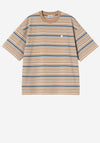 Carhartt WIP Zane Stripe T-Shirt, Brown & Blue