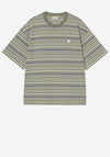 Carhartt WIP Zane Stripe T-Shirt, Green & Grey