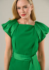 Caroline Kilkenny Della Puff Sleeve Frill Dress, Green
