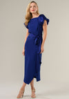 Caroline Kilkenny Della Puff Sleeve Frill Dress, Blue