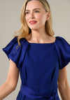 Caroline Kilkenny Della Puff Sleeve Frill Dress, Blue