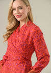 Caroline Kilkenny Agnes Animal Print Wrap Dress, Orange