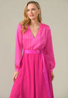 Caroline Kilkenny Aurelie Fit and Flare Dress, Fuchsia Pink