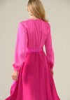 Caroline Kilkenny Aurelie Fit and Flare Dress, Fuchsia Pink