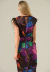 Caroline Kilkenny Celine Feather Trim Pencil Dress, Multi-Coloured