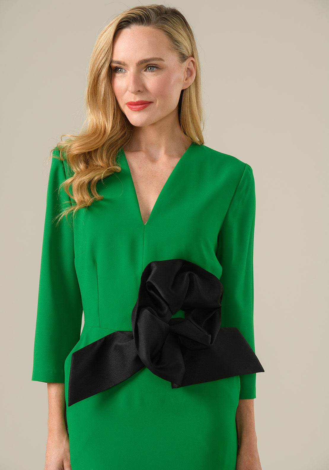 Caroline Kilkenny Everly Corsage Midi Dress, Green