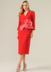 Caroline Kilkenny Everly Corsage Midi Dress, Red