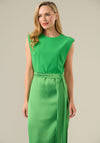 Caroline Kilkenny Grace Belted Pencil Dress, Green