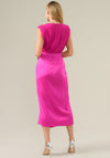 Caroline Kilkenny Grace Belted Pencil Dress, Cerise Pink