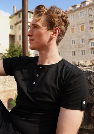Carter Clothing Henley T-Shirt, Black