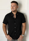 Carter Clothing Linen Look Short Sleeve Shirt, Black