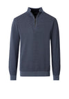 Casa Moda Textured Knit Quarter Zip Sweatshirt, Chalk Blue