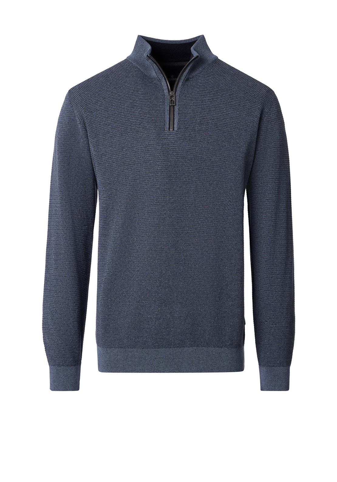 Casa Moda Textured Knit Quarter Zip Sweatshirt, Chalk Blue