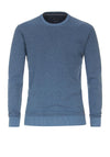 Casa Moda Birdseye Crew Neck Sweater, Azure Blue