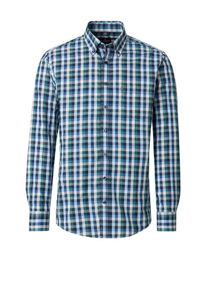 Casa Moda Check Long Sleeve Shirt, Blue Multi