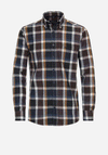 Casa Moda Plaid Check Shirt, Brown & Navy