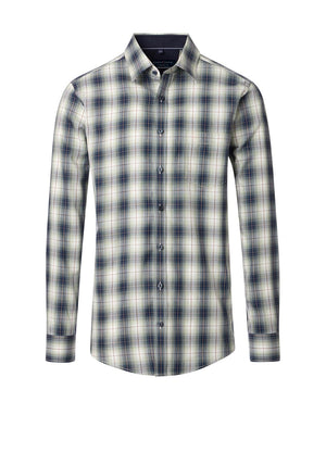 Casa Moda Check Shirt, Green Multi