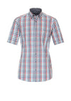Casa Moda Check Short Sleeve Shirt, Blue & Red