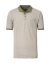 Casa Moda Contrast Collar Geo Polo Shirt, Olive Green
