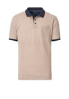 Casa Moda Contrast Collar Geo Polo Shirt, Navy & Orange