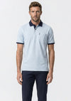 Casa Moda Contrast Trim Stripe Polo Shirt, Blue