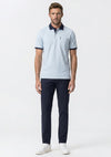 Casa Moda Contrast Trim Stripe Polo Shirt, Blue
