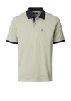 Casa Moda Contrast Trim Stripe Polo Shirt, Green