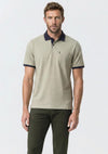 Casa Moda Contrast Trim Stripe Polo Shirt, Green