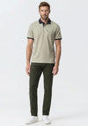 Casa Moda Contrast Trim Stripe Polo Shirt, Green