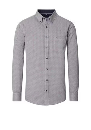 Casa Moda Diamond Print Shirt, Grey & Orange