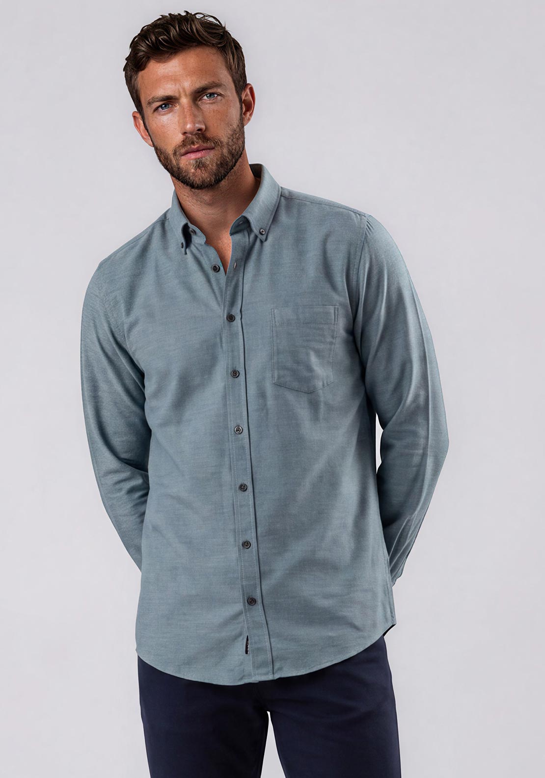 Casa Moda Featherweight Mesh Shirt, Green Milieu