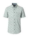Casa Moda Floral Garden Print Linen Blend Shirt, Green Multi