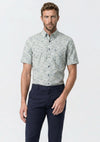 Casa Moda Floral Garden Print Linen Blend Shirt, Green Multi