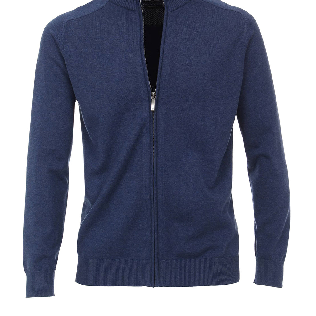 CASAMODA Cardigan Uomo Cotone Pima – Beige, Cerniera, Girocollo, Vestibilità Comoda, Taglia L - 4