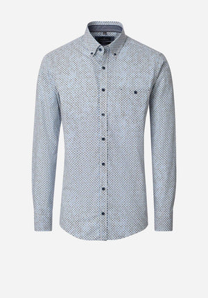 Casa Moda Geo Mix Print Shirt, Dark Blue