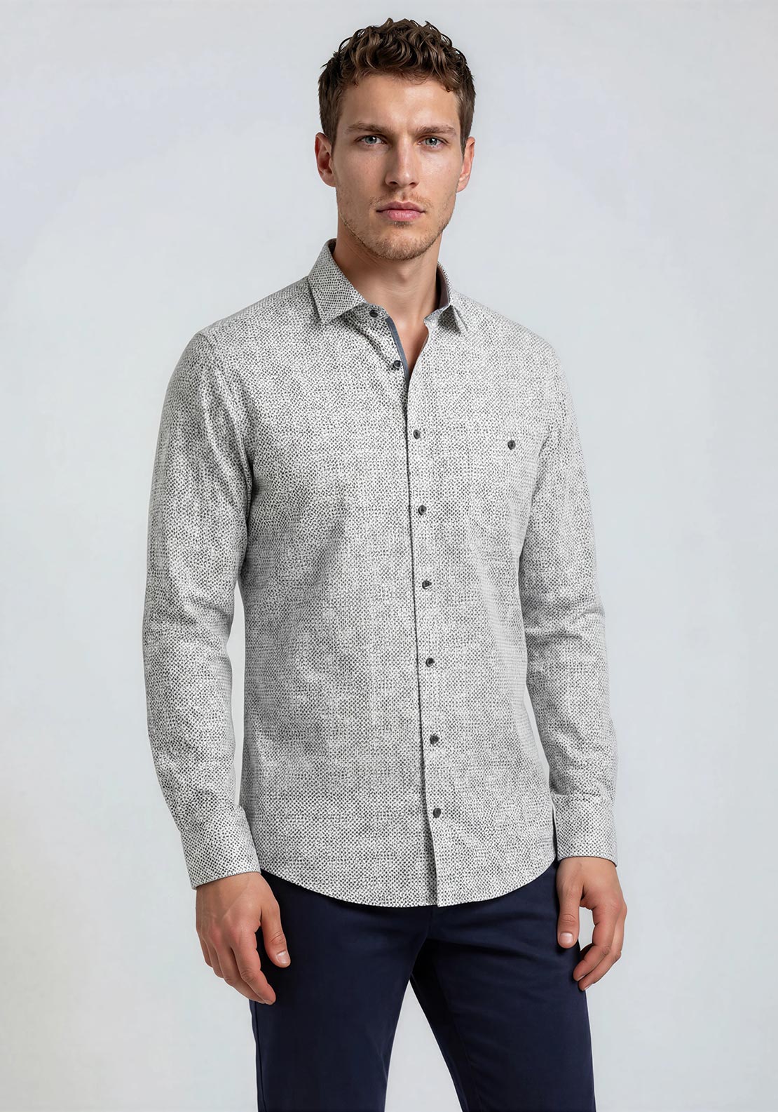 Casa Moda Geo Print Shirt, Green