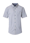Casa Moda Gingham Short Sleeve Shirt, Blue & Green Multi