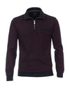 Casa Moda Half Zip Sweatshirt, Bordeaux