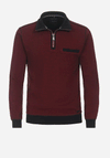 Casa Moda Half Zip Sweatshirt, Cherry