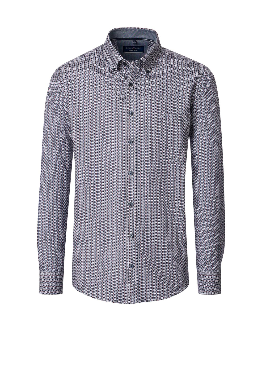 Casa Moda Honeycomb Print Shirt, Blue Multi