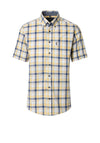 Casa Moda Plaid Short Sleeve Shirt, Yellow Multi