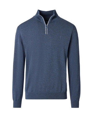 Casa Moda Quarter Zip Sweater, Chalk Blue