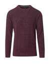 Casa Moda Round Neck Sweater, Wine & Navy