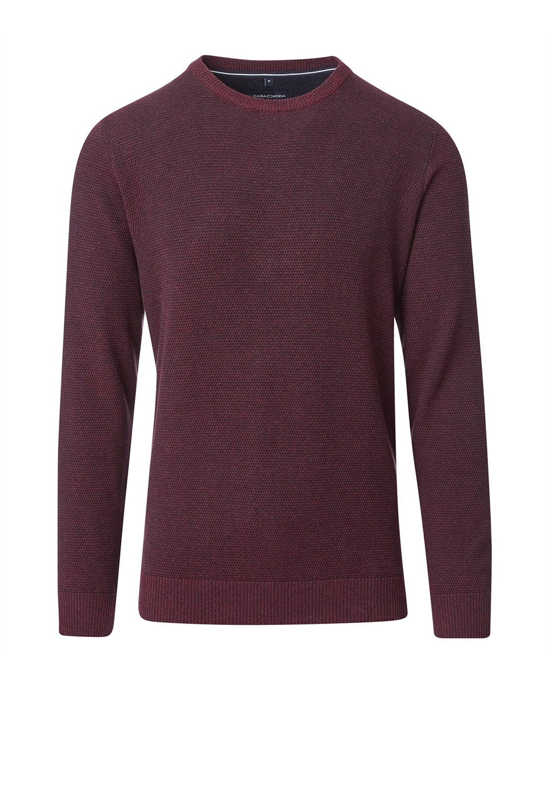 Casa Moda Round Neck Sweater, Wine & Navy