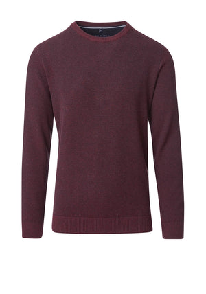 Casa Moda Round Neck Sweater, Wine & Navy