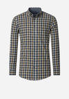 Casa Moda Small Check Long Sleeve Shirt, Green Multi